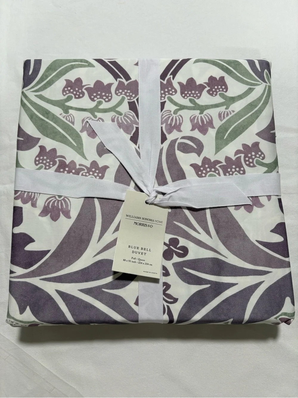 Williams Sonoma Full/Queen 100% Cotton Blue Bell Duvet Cover - Purple & Green